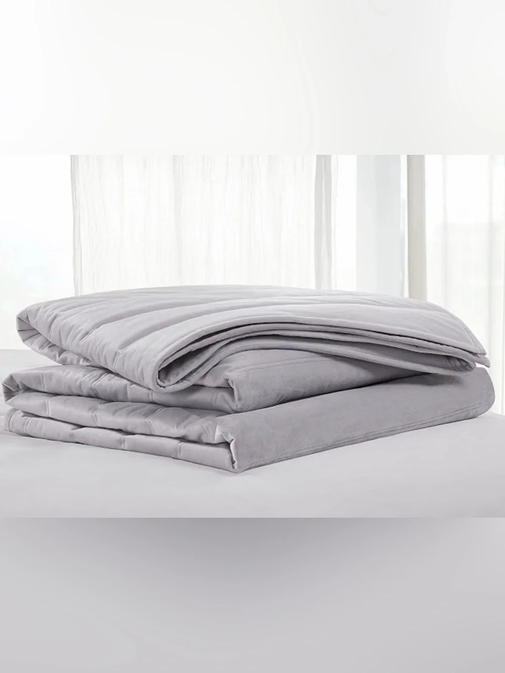 Tahari Home Silver Grey Velvet Channel Queen Coverlet Blanket